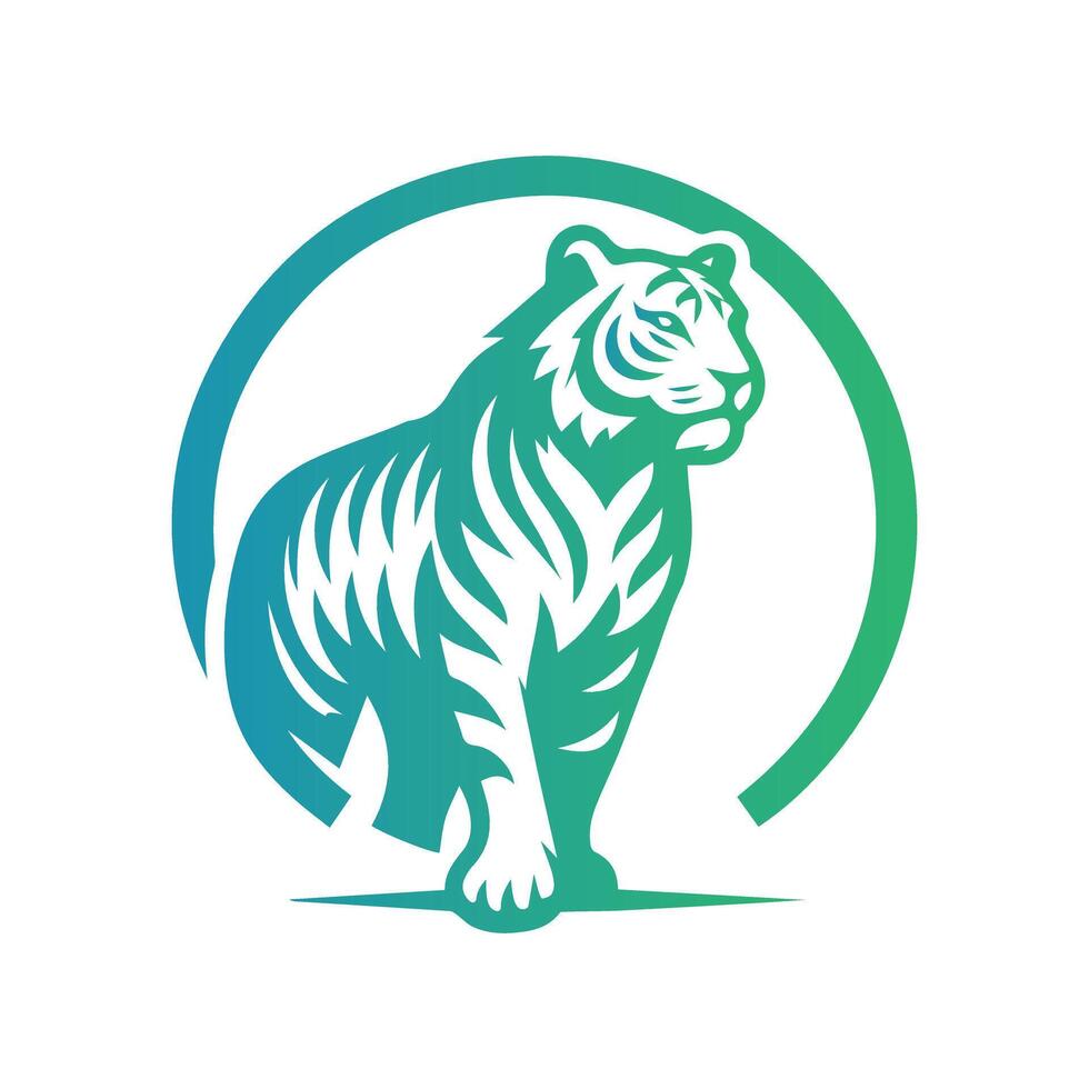 brüllende Tiger-Logo-Design-Vektor-Illustration vektor