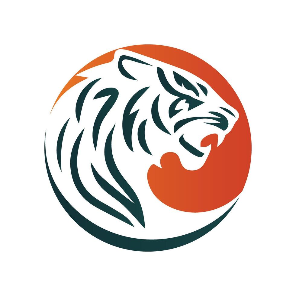 brüllende Tiger-Logo-Design-Vektor-Illustration vektor