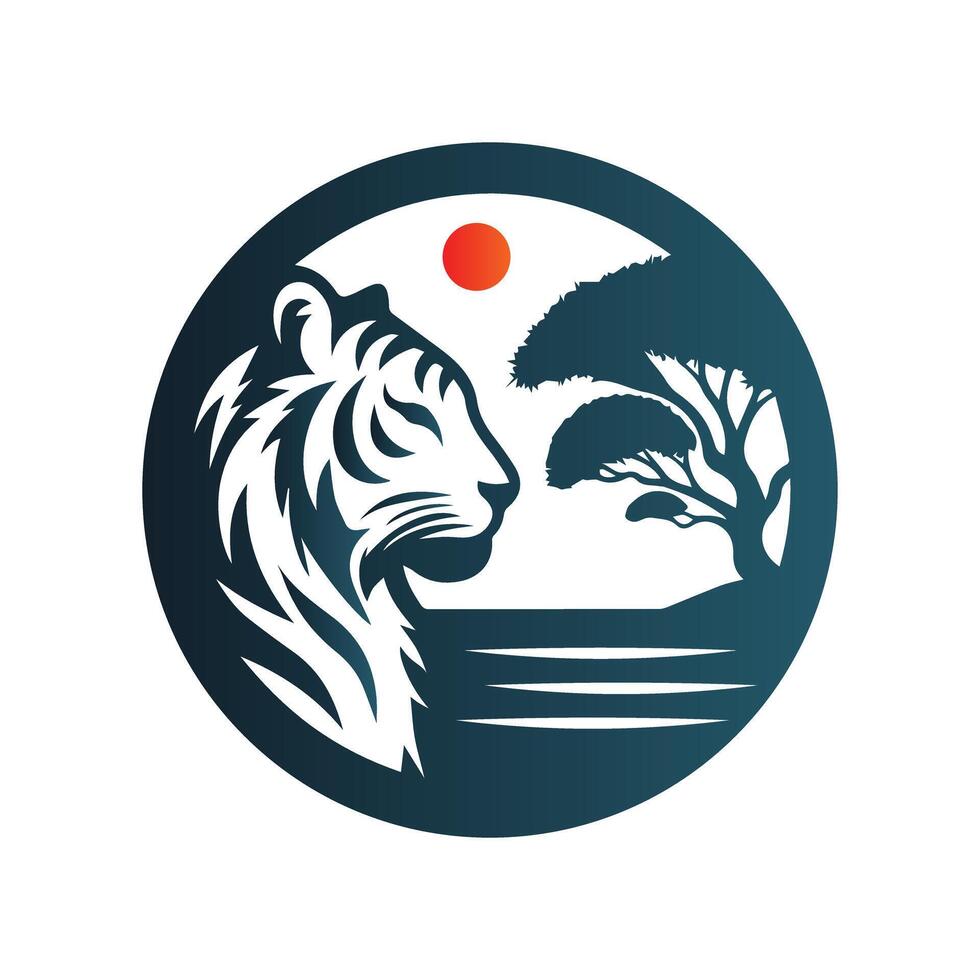 brüllende Tiger-Logo-Design-Vektor-Illustration vektor