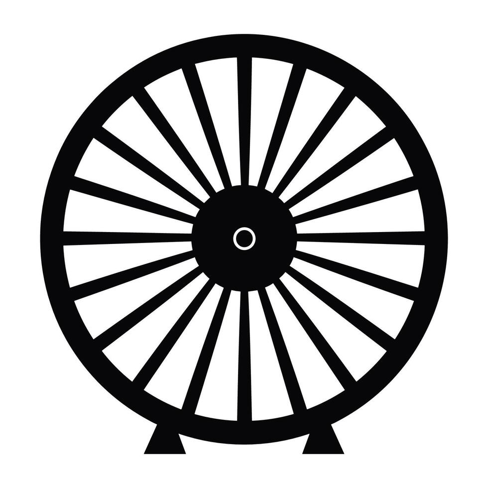 förmögenhet hjul svart siluett, hjul av förmögenhet svart ikon symbol. vektor