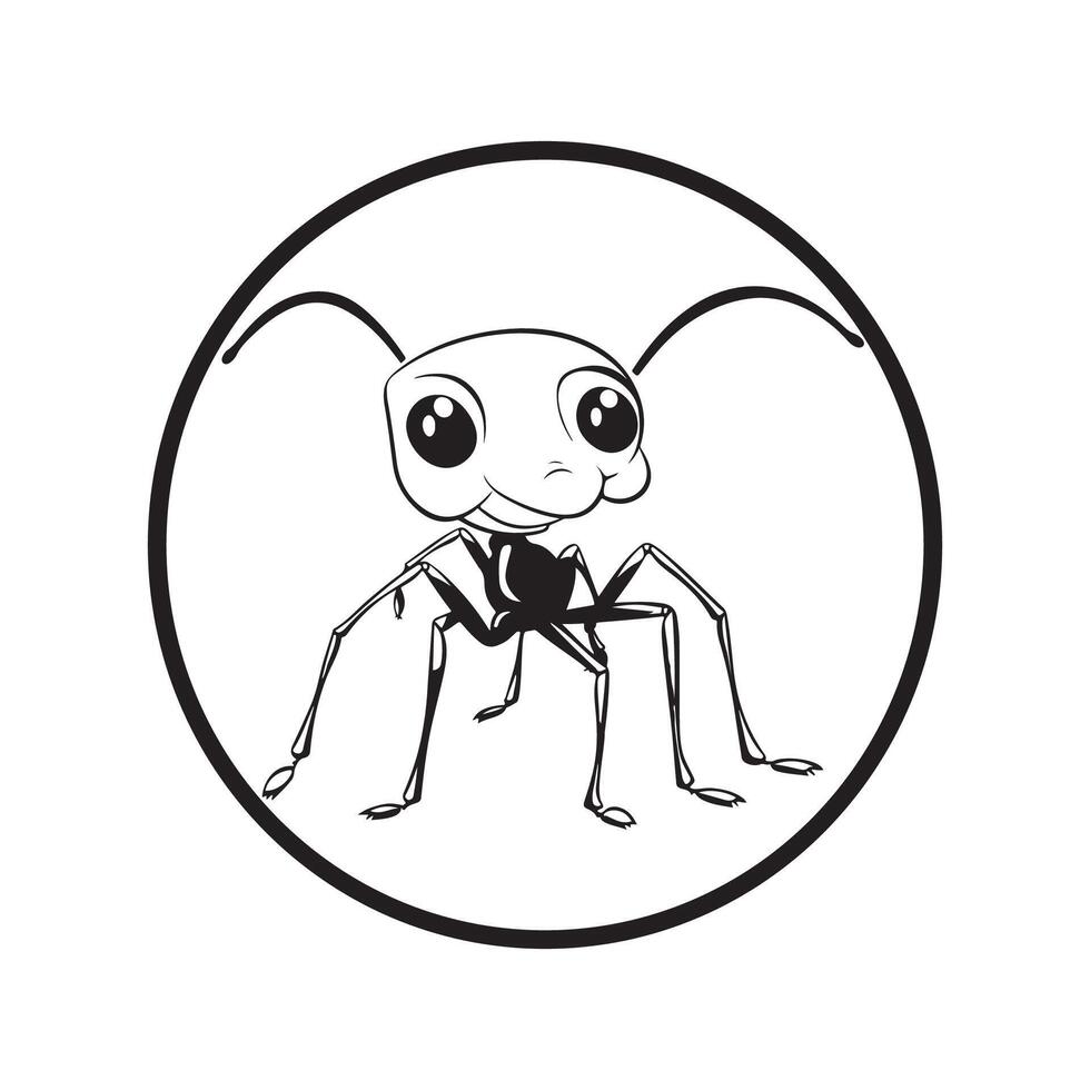 svart myra tecknad serie vektor illustration. isolerat vit bakgrund