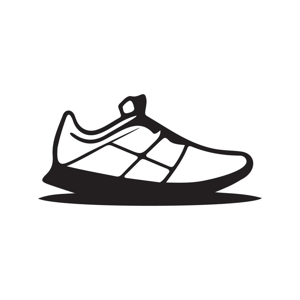 Laufen Sie den einfachen Vektor des Sneaker-Symbols. Sportschuh