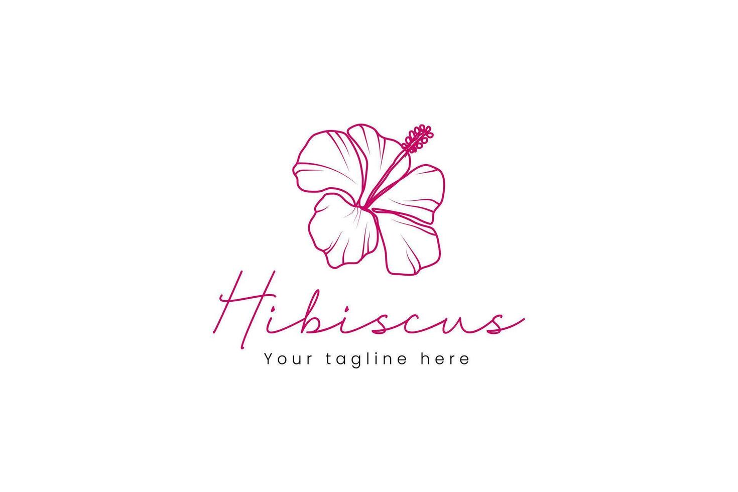 hibiskus logotyp vektor ikon illustration