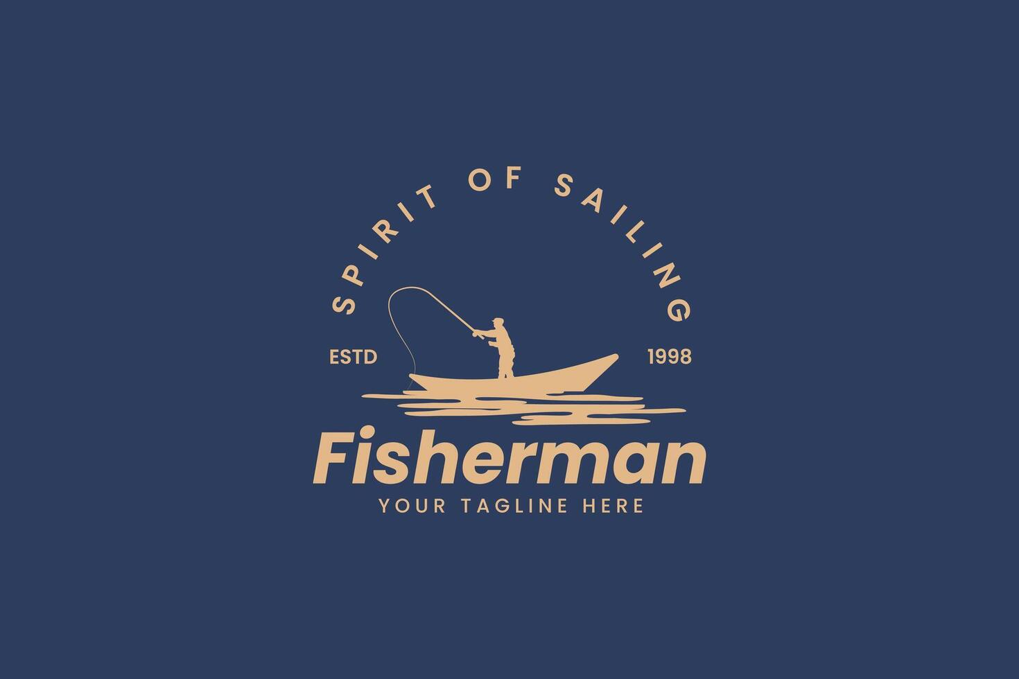 fiskare logotyp vektor ikon illustration