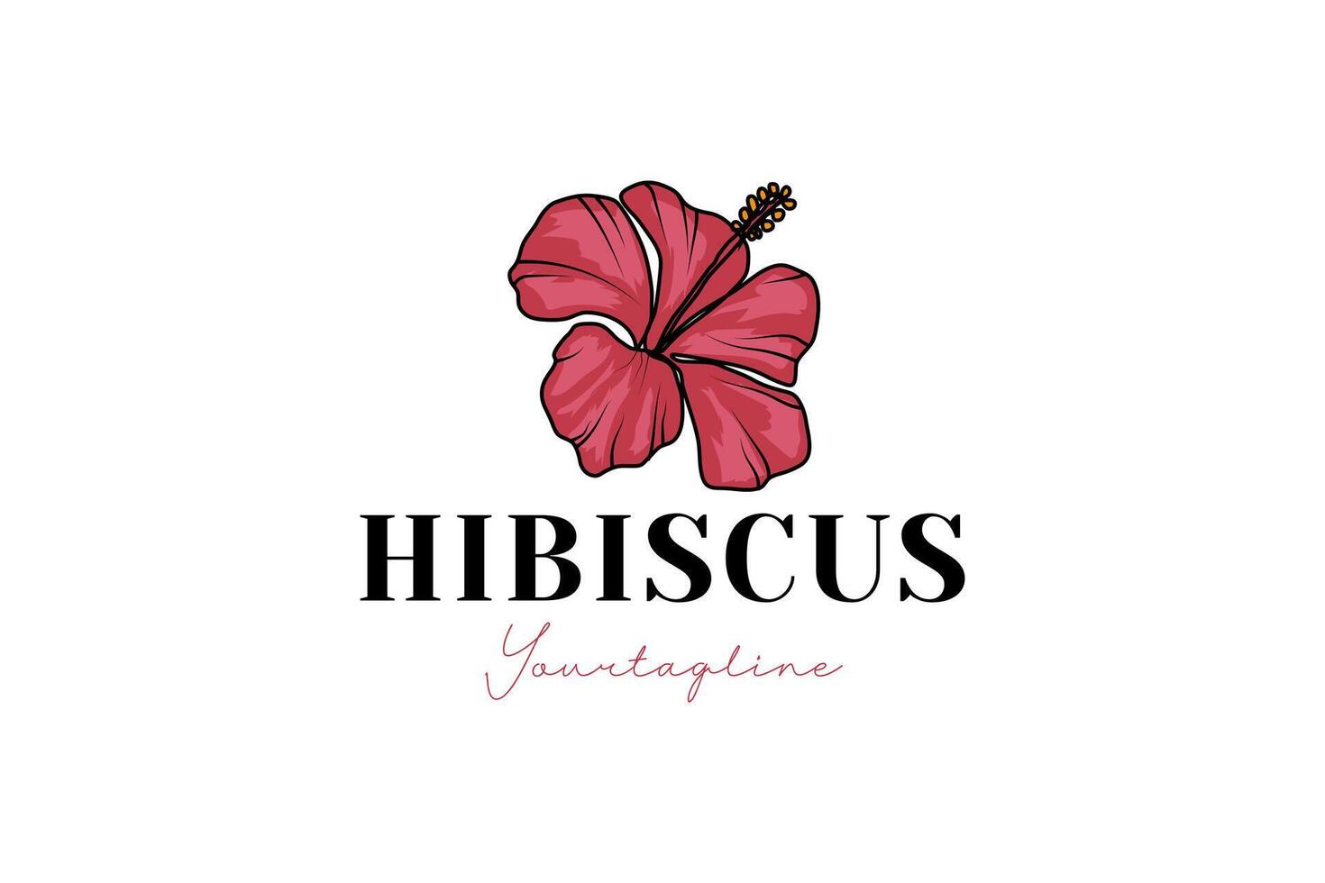 hibiskus logotyp vektor ikon illustration