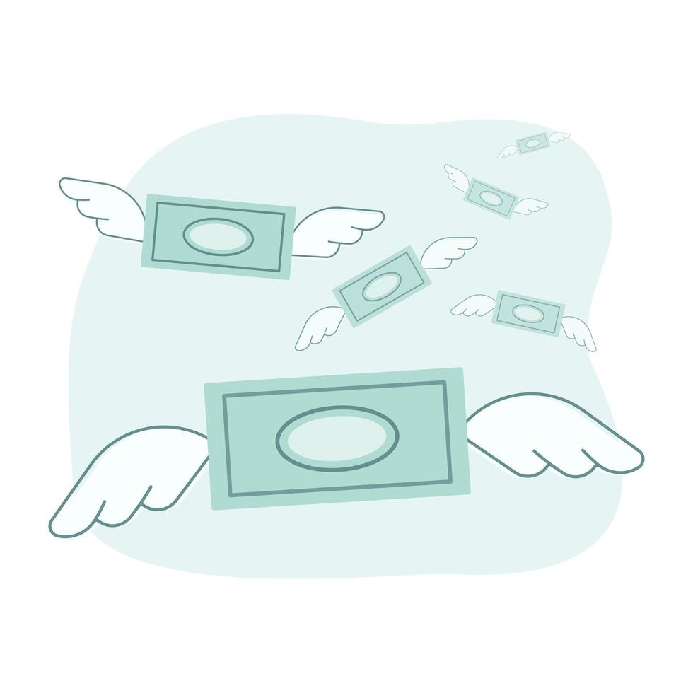 fliegend Banknoten, das fließen von Geld, das Konzept von profitieren vektor