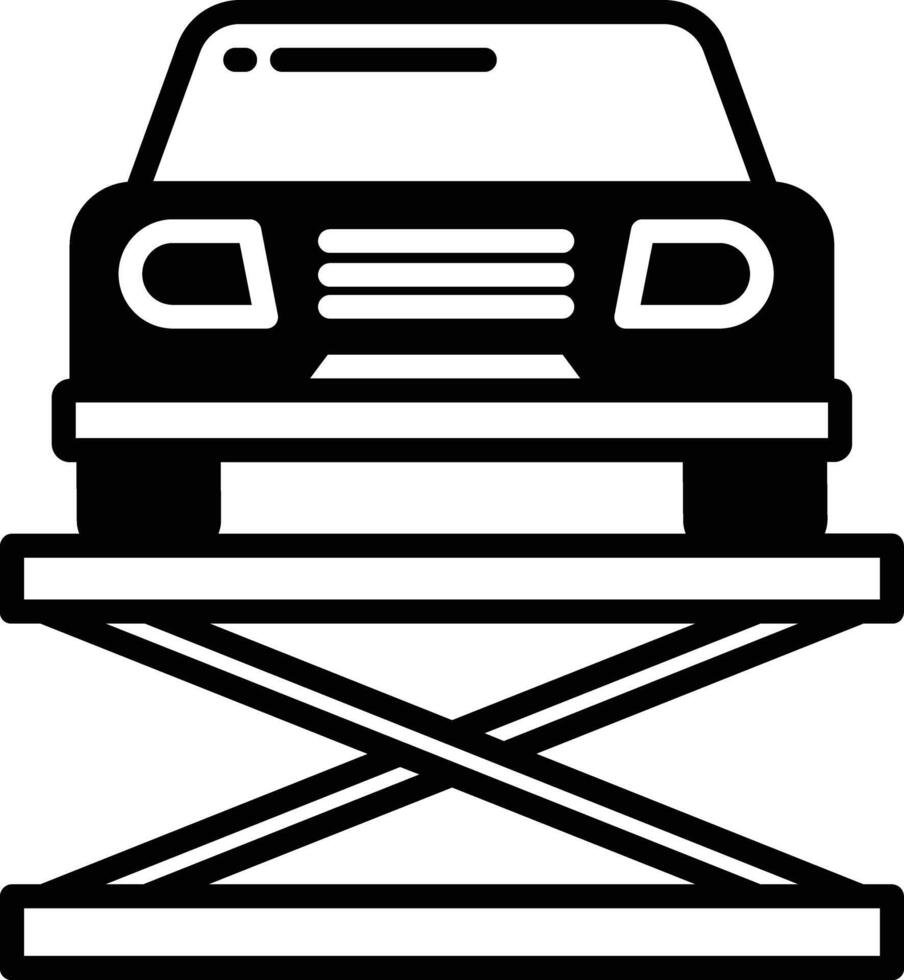 Auto Aufzug Glyphe und Linie Vektor Illustration