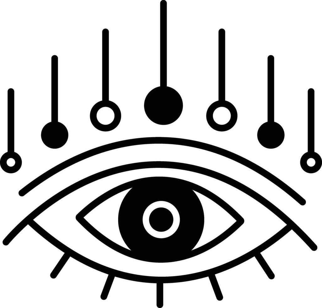 Auge Glyphe und Linie Vektor Illustration