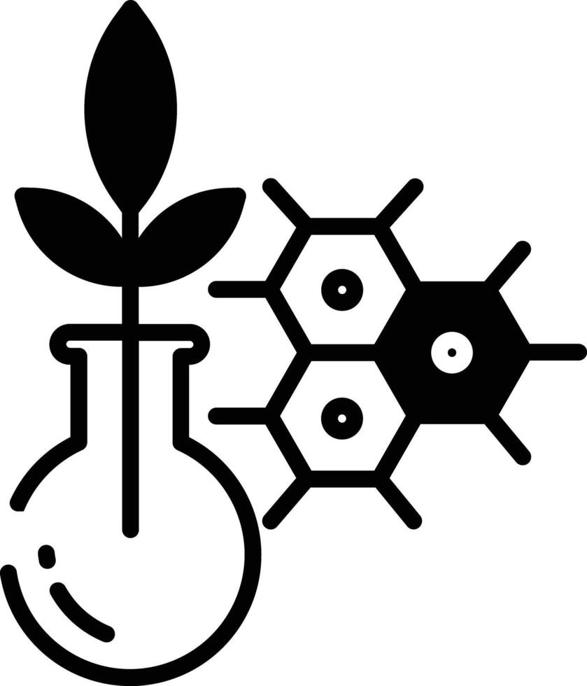 Pflanze Biologie Glyphe und Linie Vektor Illustration