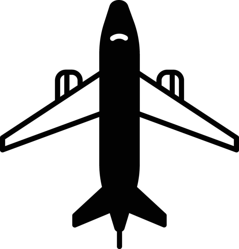 flygplan glyf och linje vektor illustration