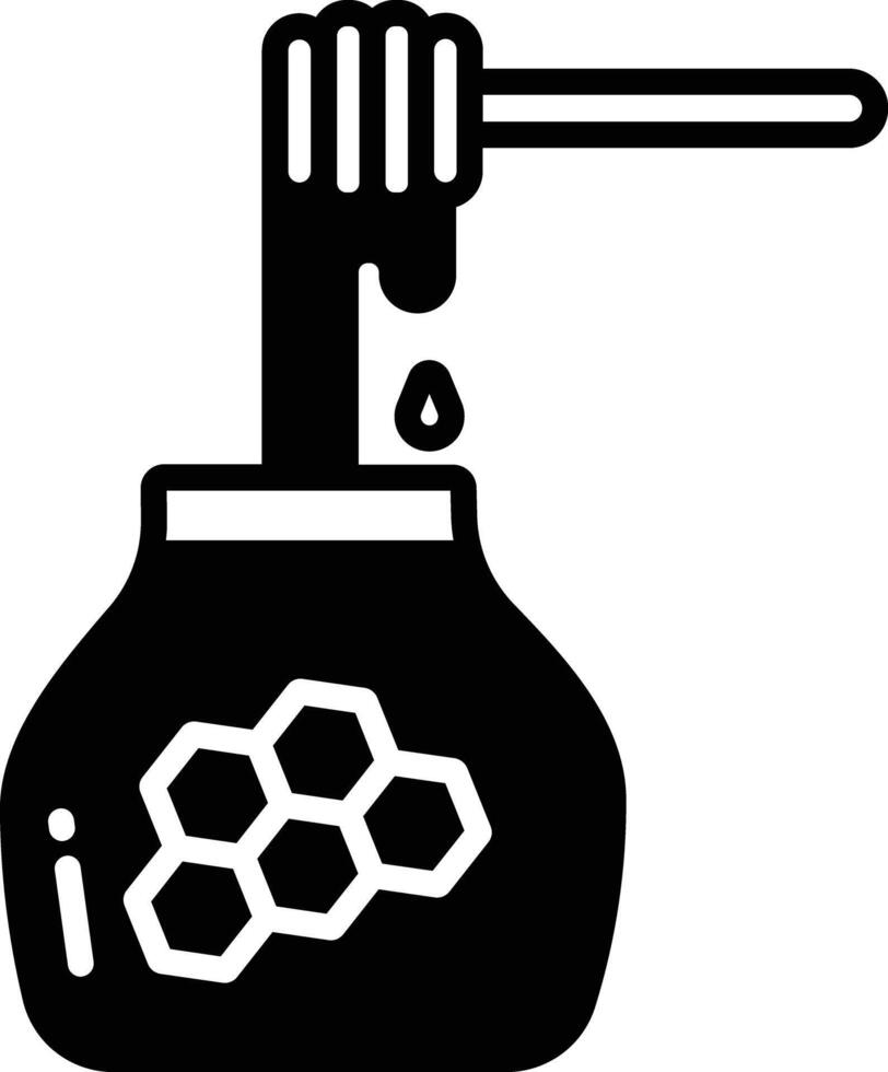 honung hårkam glyf och linje vektor illustration