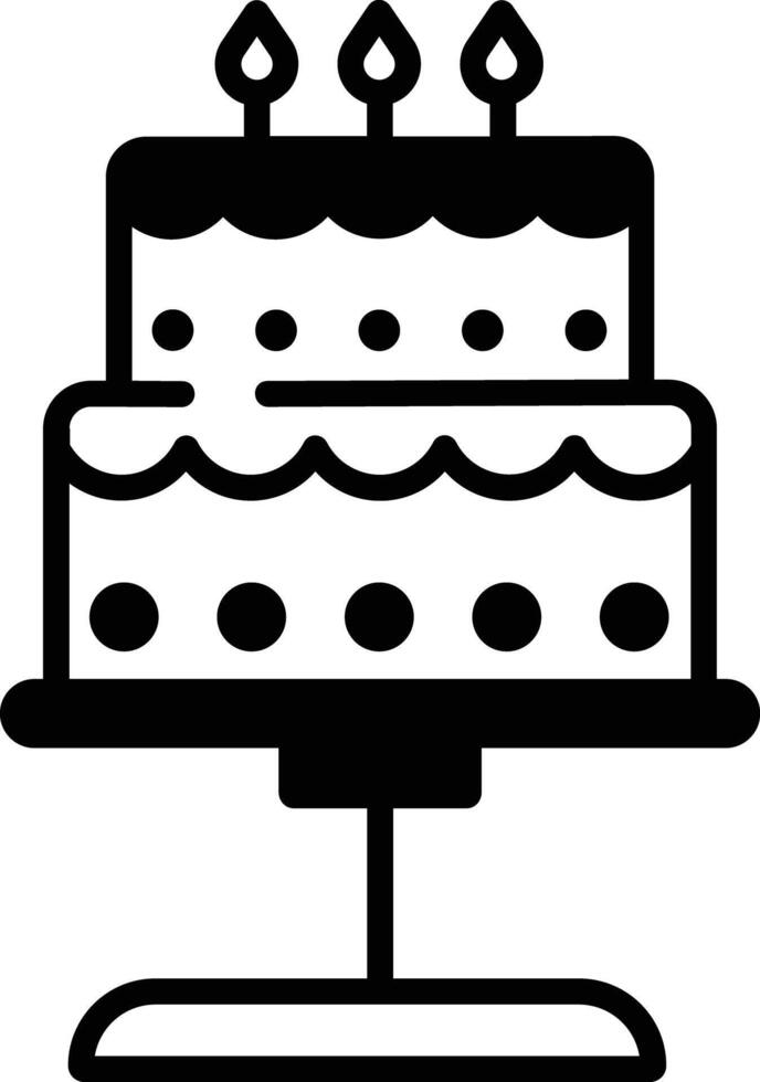 Kuchen Glyphe und Linie Vektor Illustration