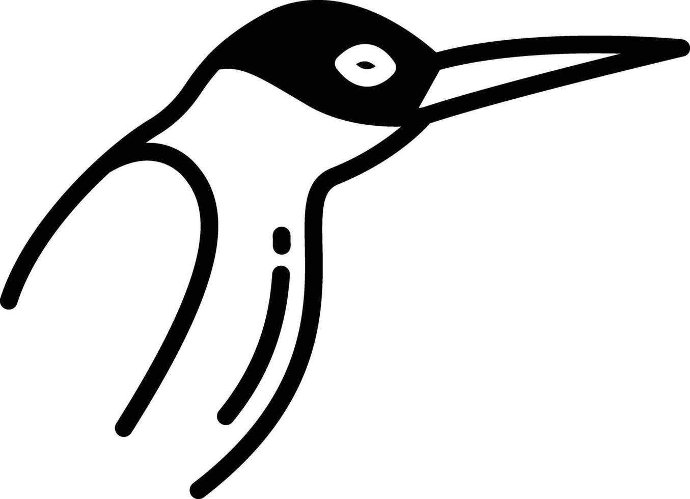 kolibri glyf och linje vektor illustration