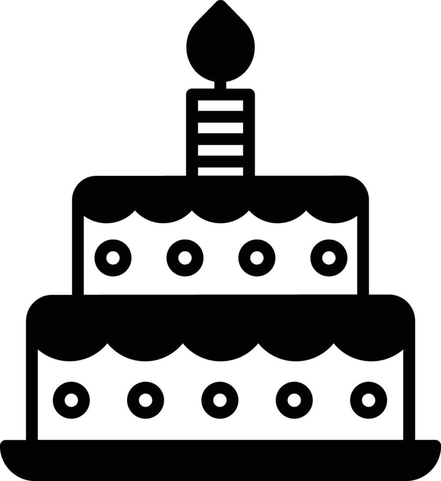 Kuchen Glyphe und Linie Vektor Illustration