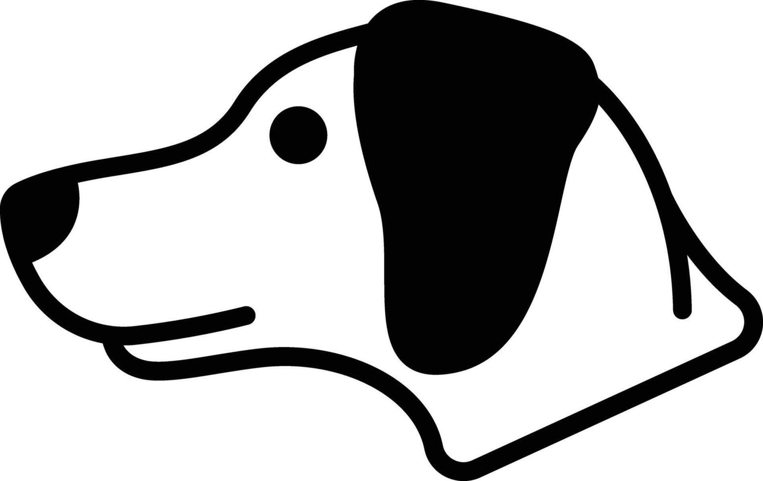 hund ansikte glyf och linje vektor illustration