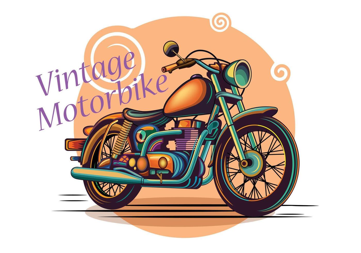 Jahrgang Motorrad Vektor zum Hintergrund Design.