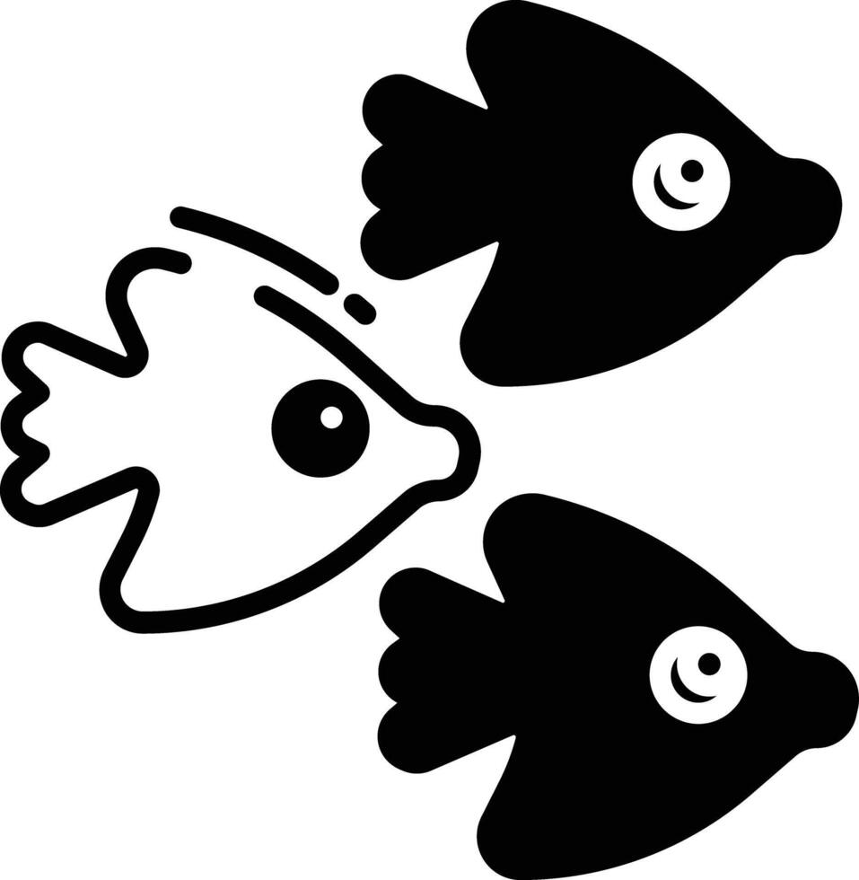 Fisch gummiartig Zucker Glyphe und Linie Vektor Illustration