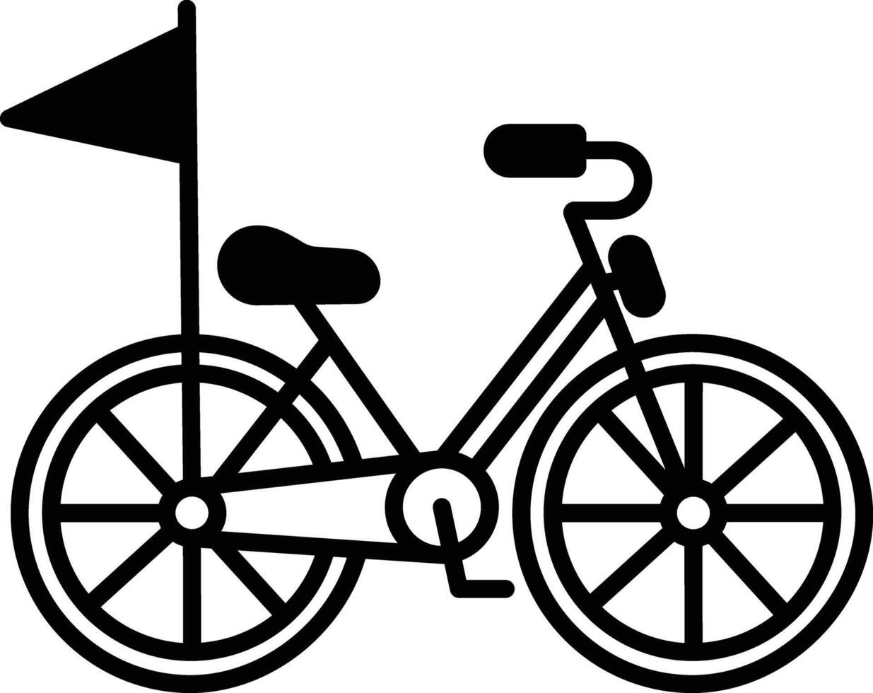 Fahrrad Glyphe und Linie Vektor Illustration