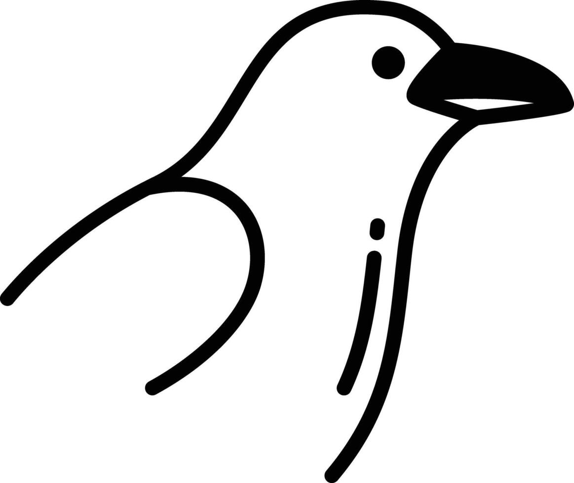 korp fågel glyf och linje vektor illustration