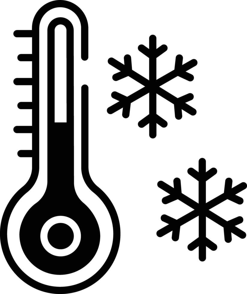 Temperatur Glyphe und Linie Vektor Illustration