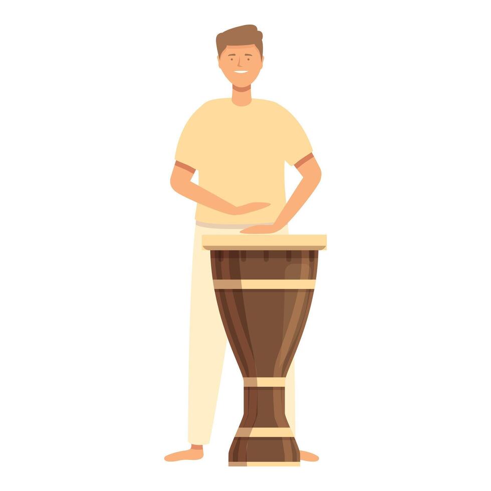 latin trummor spela ikon tecknad serie vektor. capoeira Träning vektor