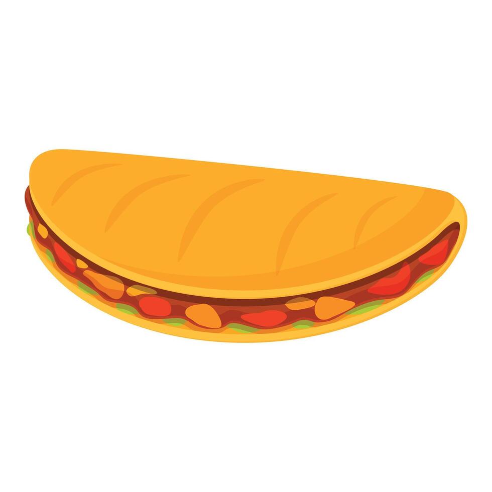bröd quesadilla ikon tecknad serie vektor. vegetabiliska mexikansk vektor
