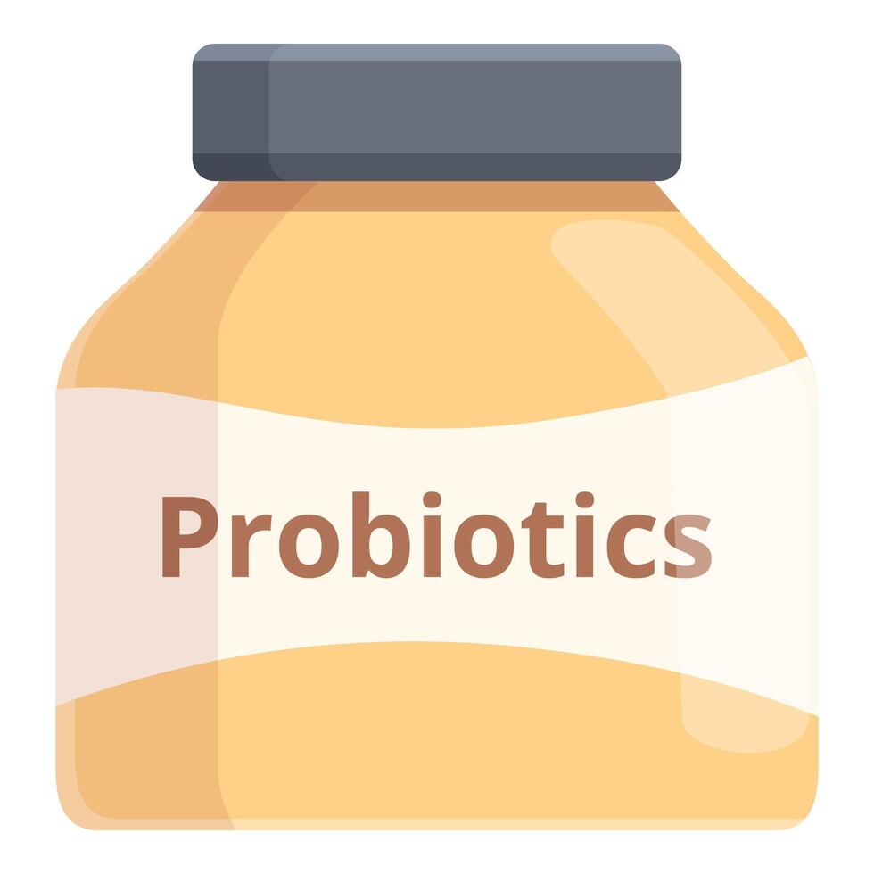 Probiotika Krug Symbol Karikatur Vektor. Diät Ergänzungen vektor