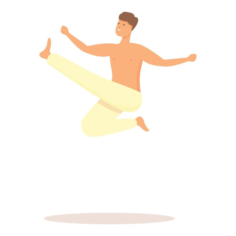 schwer Capoeira springen Symbol Karikatur Vektor. Schönheit Ausbildung vektor