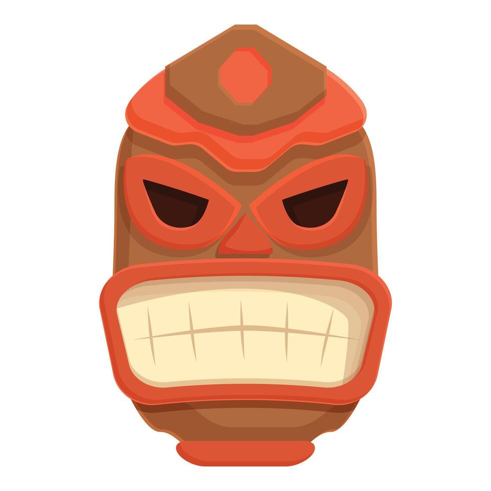 röd trä- totem ikon tecknad serie vektor. aztec kultur vektor