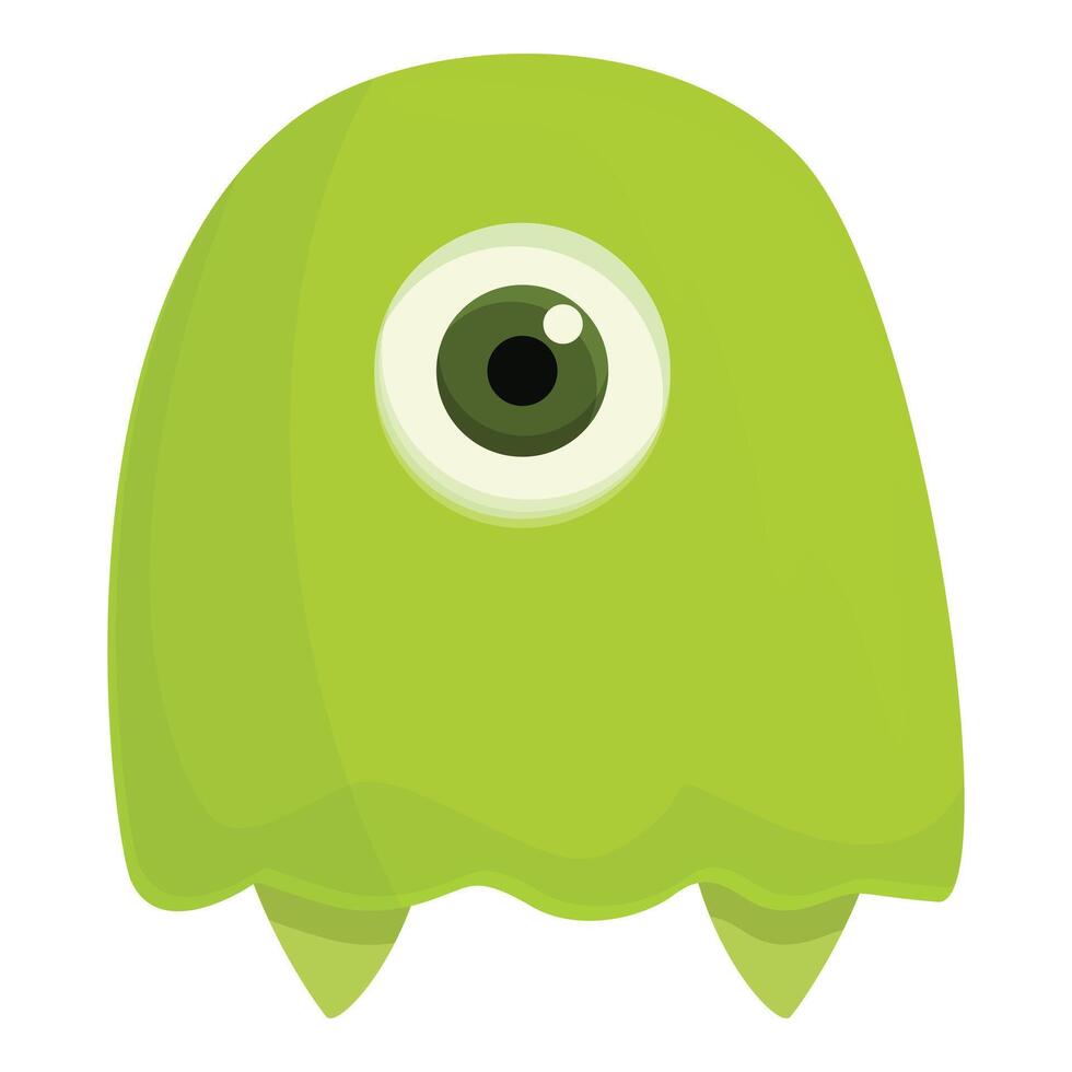Grün Limette Monster- Symbol Karikatur Vektor. Kobold Tier vektor