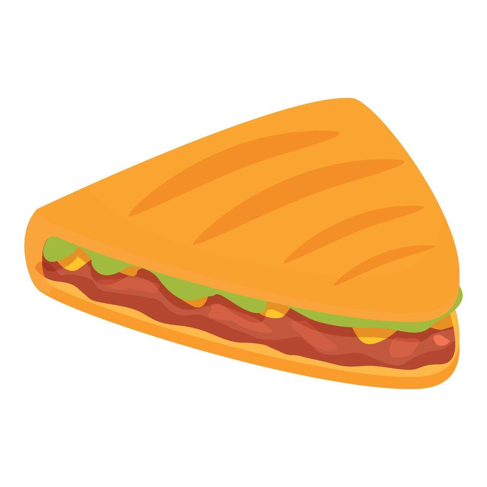 middag quesadilla ikon tecknad serie vektor. mexikansk mat vektor