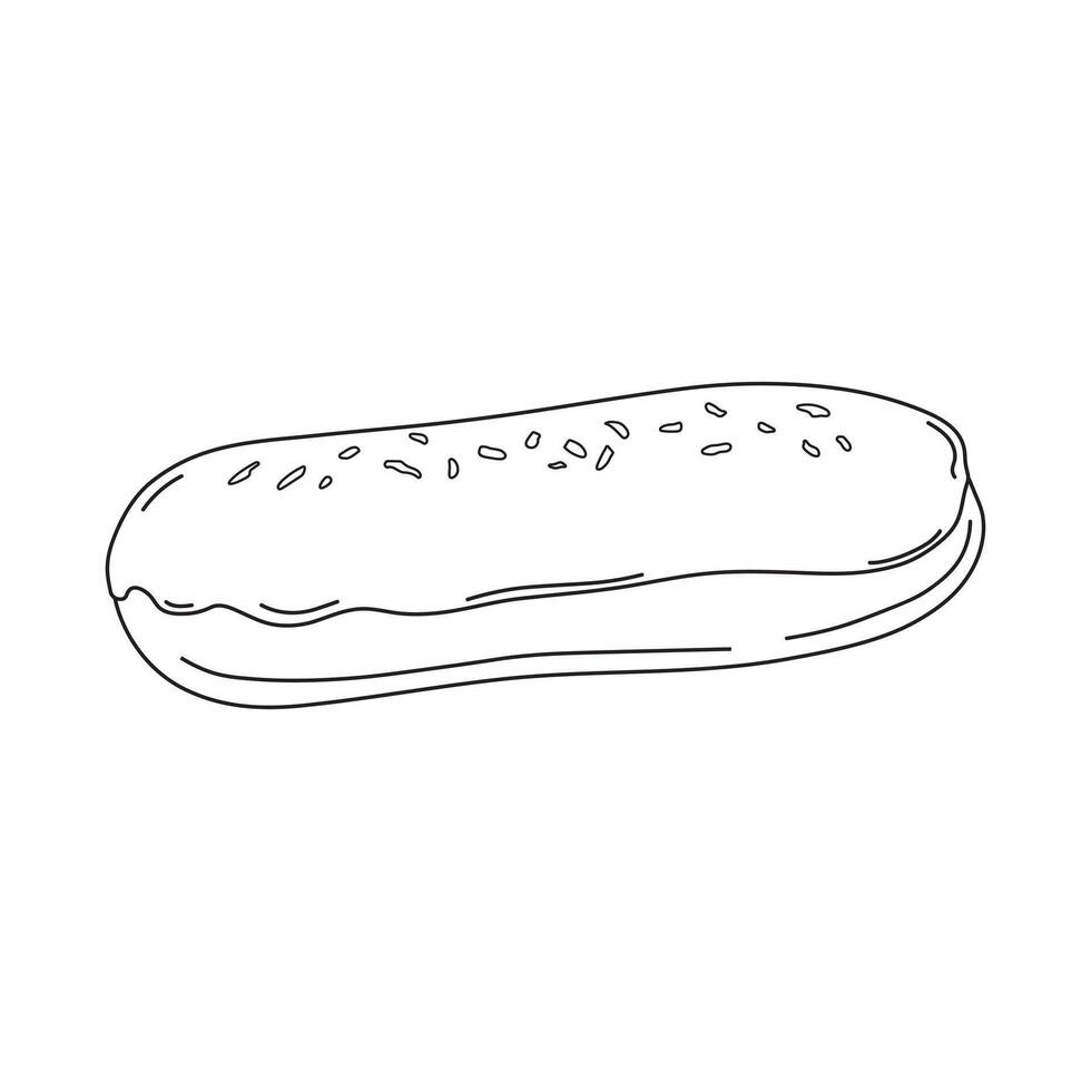 hand dragen eclair ikon tecknad serie vektor illustration isolerat på vit bakgrund