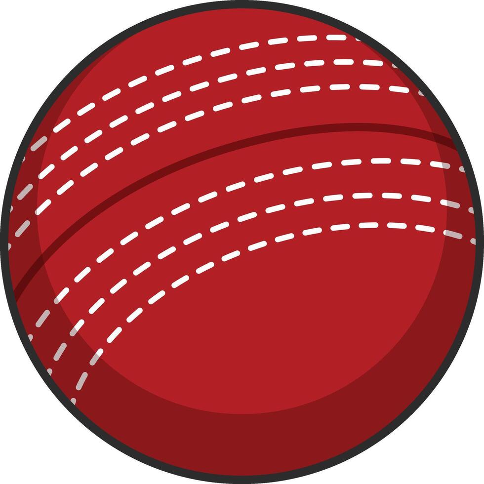 Kricket Ball Vektor Illustration isoliert auf Weiß Hintergrund