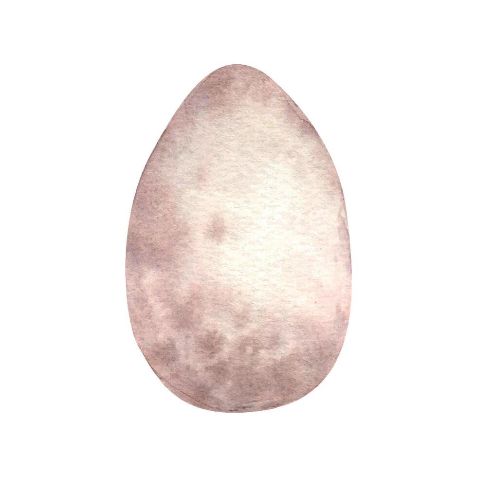 Ostern Ei Aquarell Illustration isoliert auf Weiß Hintergrund. Rosa Ei Hand gezeichnet neutral Farbe. gemalt Ei im Fleck. Element zum Design Ostern Dekoration, Frühling Urlaub Karte vektor