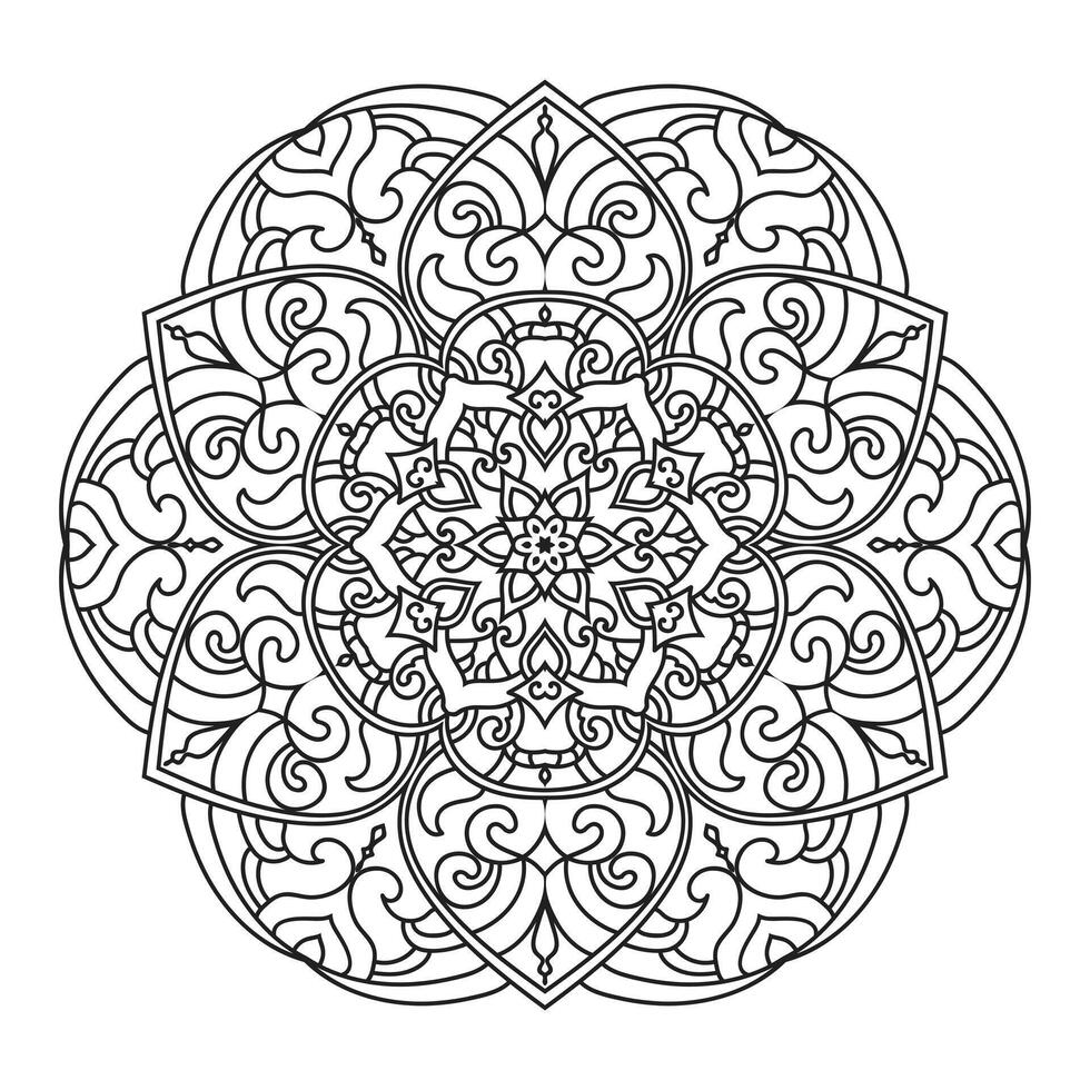 Mandala Design zum Erwachsene Färbung Seite Vektor Mandala Gliederung Design