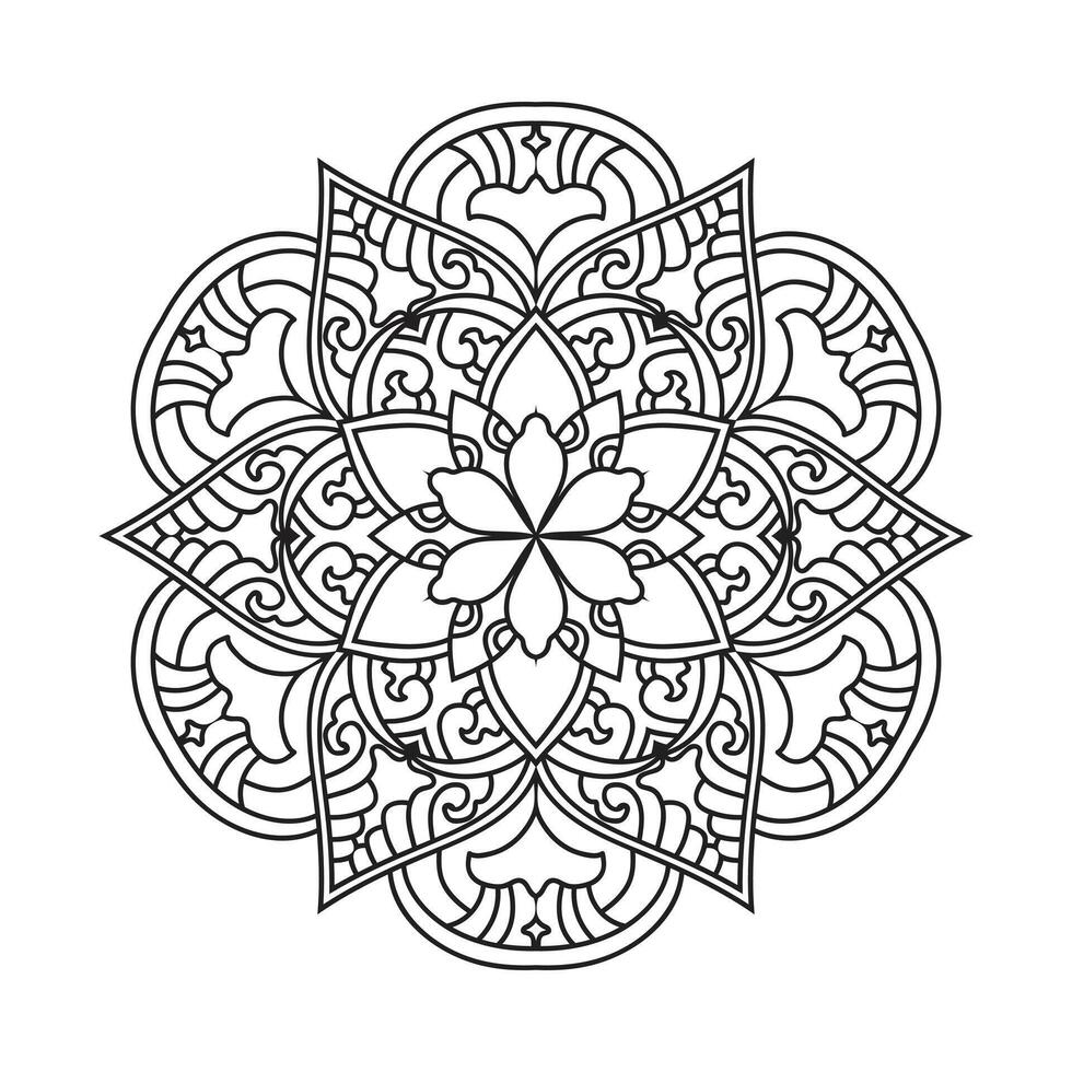 Mandala Design zum Erwachsene Färbung Seite Vektor Mandala Gliederung Design