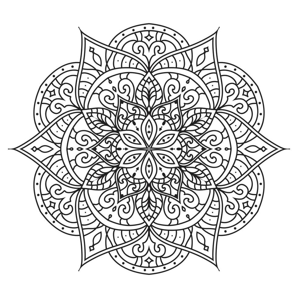 Gliederung Mandala zum Färbung Buch. schwarz und Weiß Mandala vektor