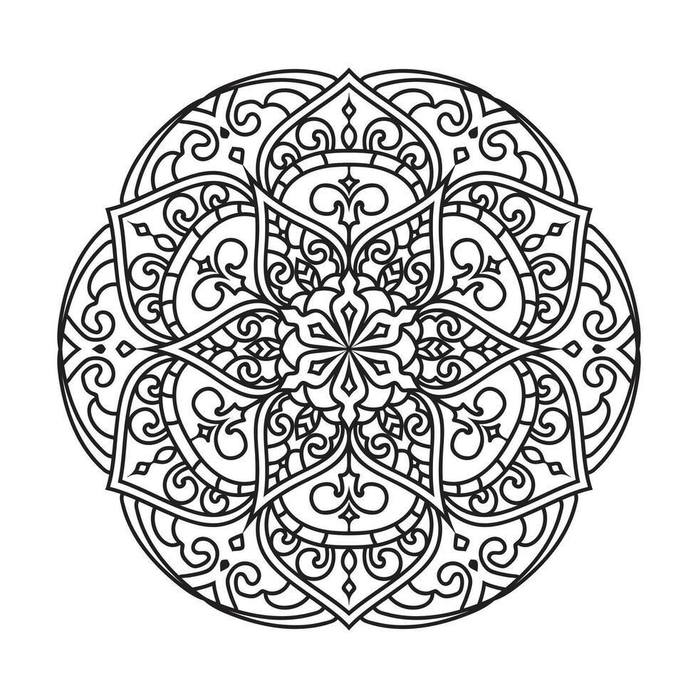 mandala svart och vit målarbok vektorillustration vektor