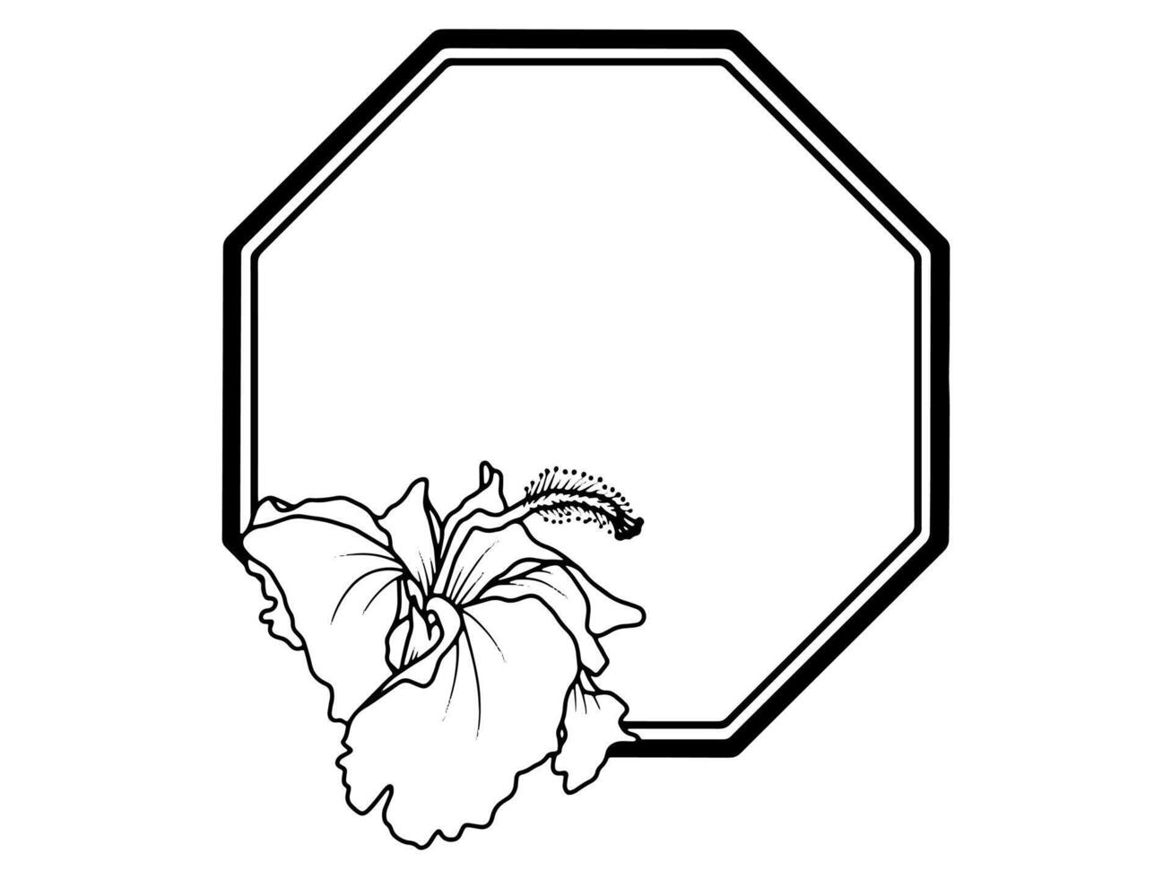 blomma ram skiss linje konst vektor