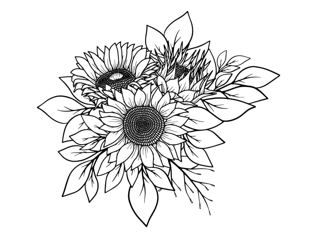 blomma linje konst arrangemang illustration vektor