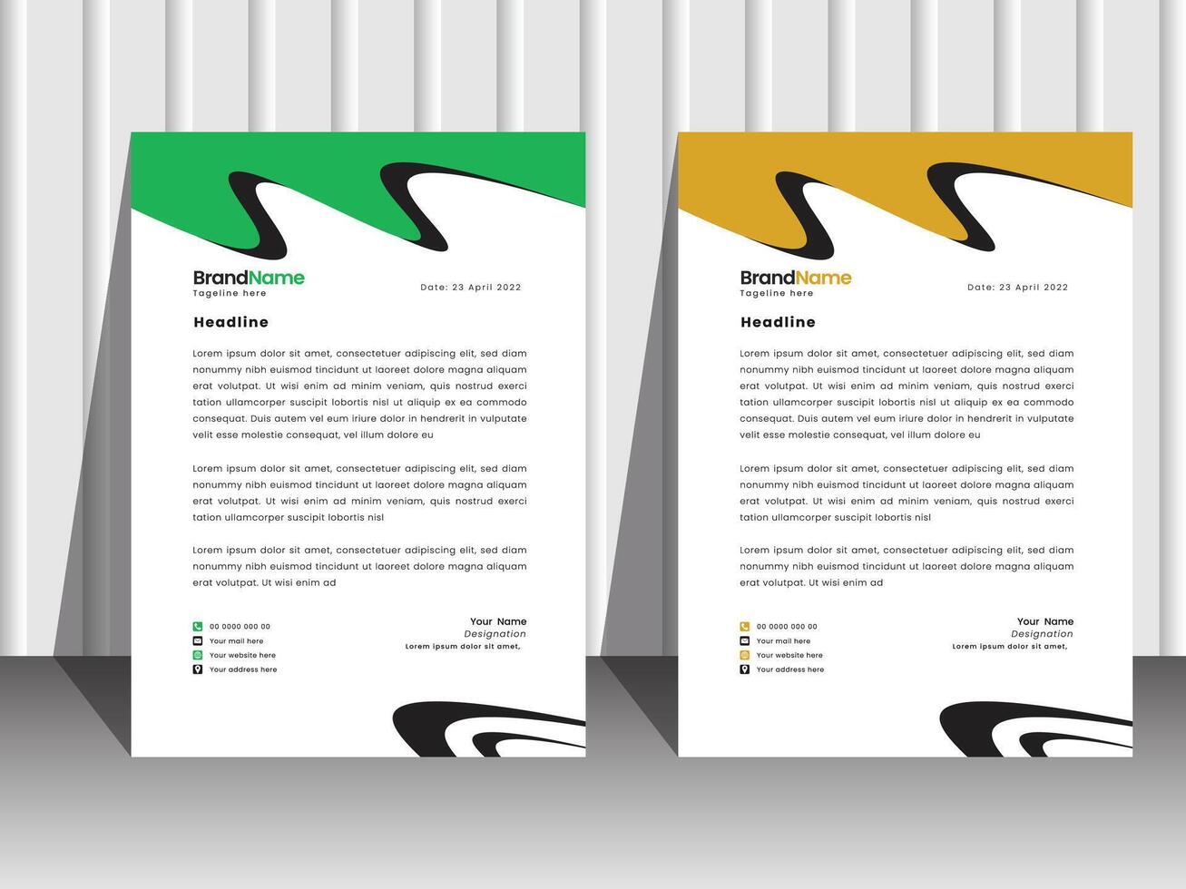 professionell företags- företag företag brev design mall. vektor
