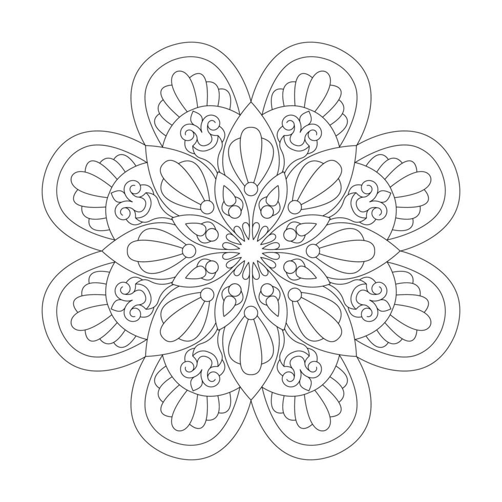 elegant mandala ram för färg bok sida vektor