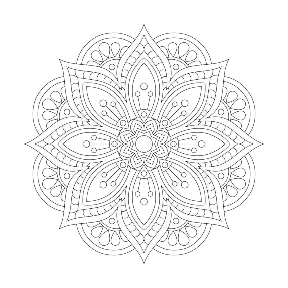 isoliert einfach Blumen- Mandala zum Färbung Buch Seite vektor