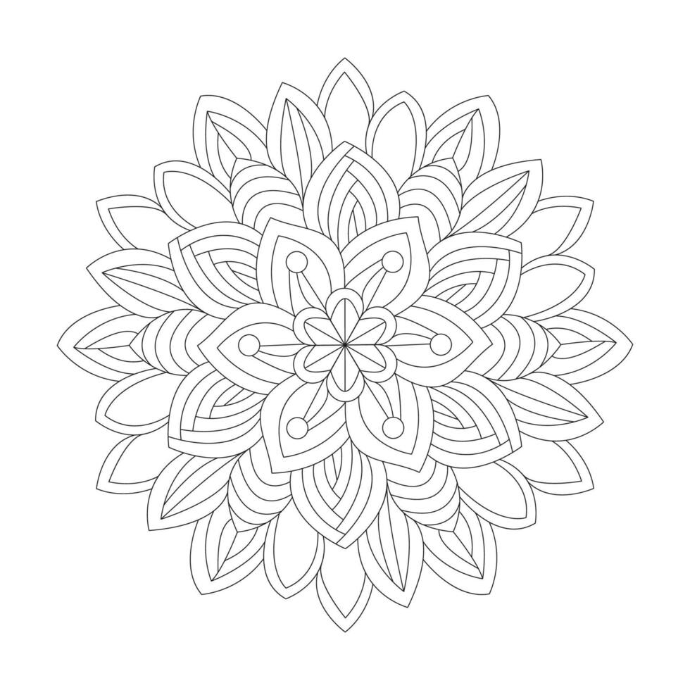 lysande blommig mandala färg bok sida för kdp bok interiör vektor