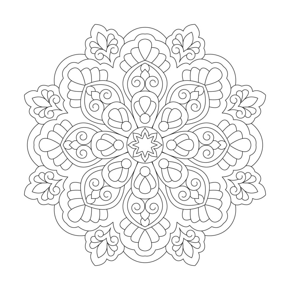 Zier geometrisch Mandala Muster Design zum Färbung Buch Seite vektor