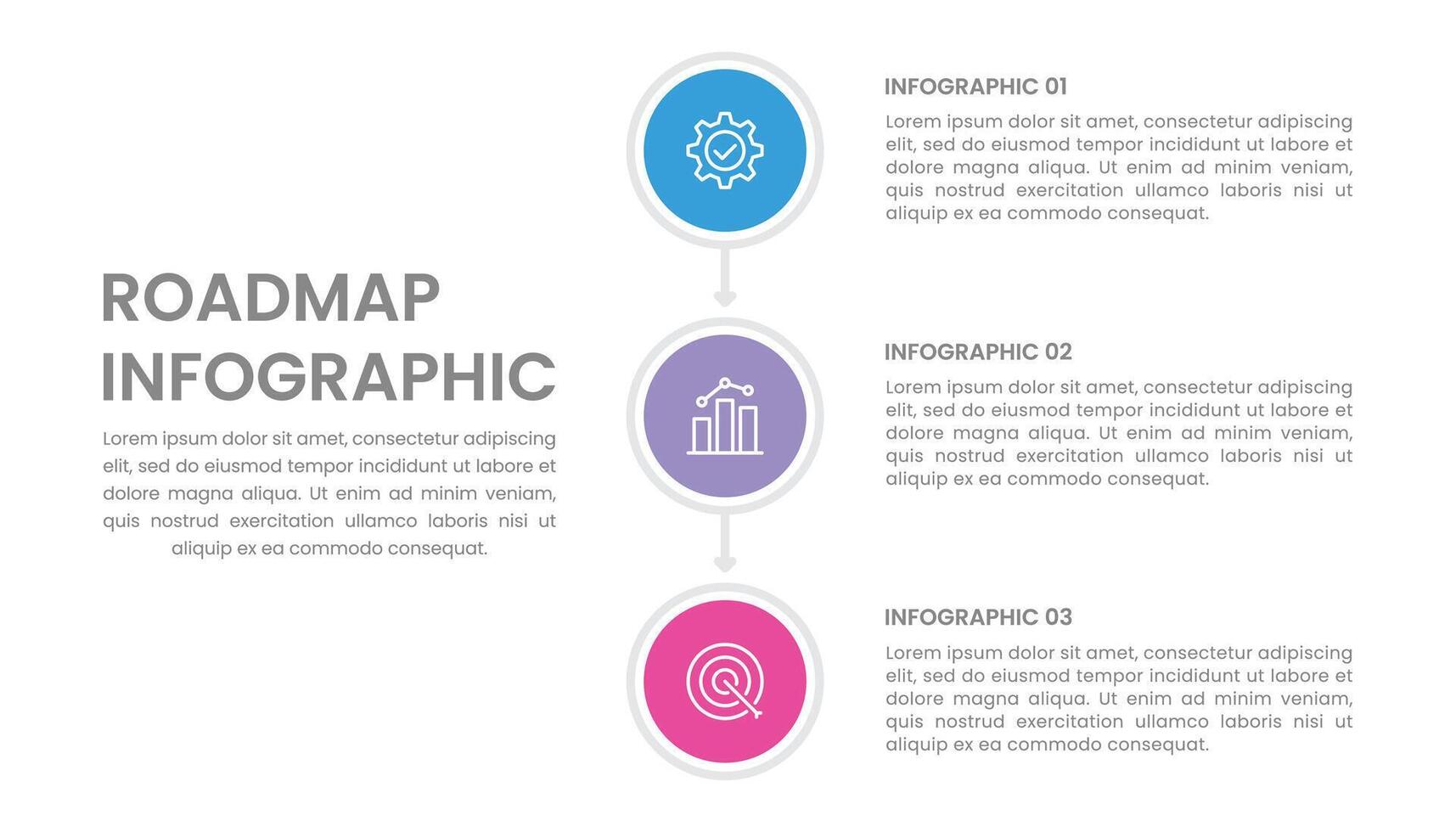 Geschäft Roadmap Zeitleiste Infografik mit 3 Schritte und Symbole vektor