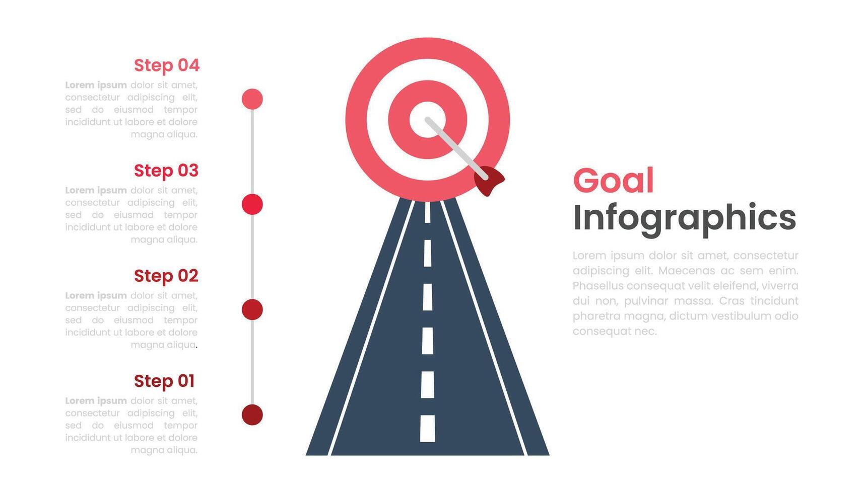 företag mål och mål infographic mall design begrepp vektor