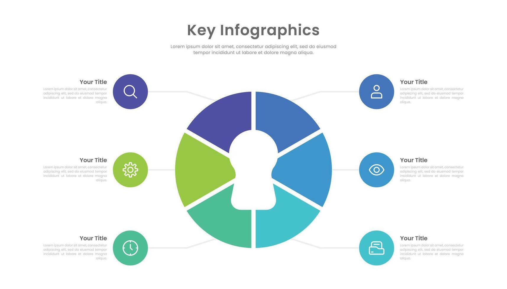 nyckel infographic mall design för företag presentation vektor