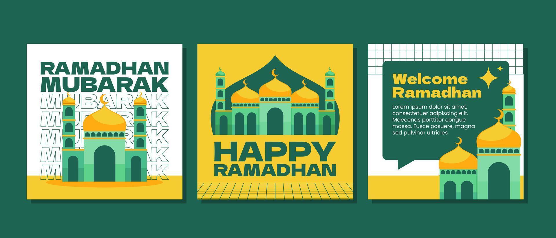 platt design ramadan firande social media inlägg mall vektor