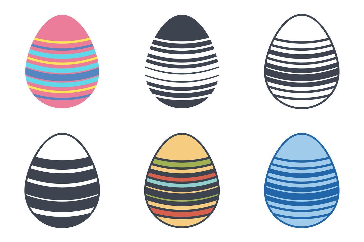Ostern Tag Festival. Ostern Eier Symbole auf Weiß Hintergrund. Vektor Illustration